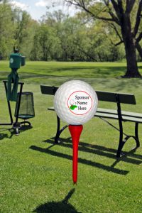 Golf Ball Sign on the course
